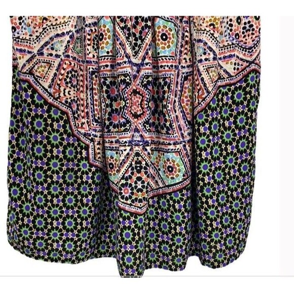 Anthropologie Maeve Sleeved Amethyst Smocked Button Up Bodice Dress Boho Fall SP - Picture 4 of 12